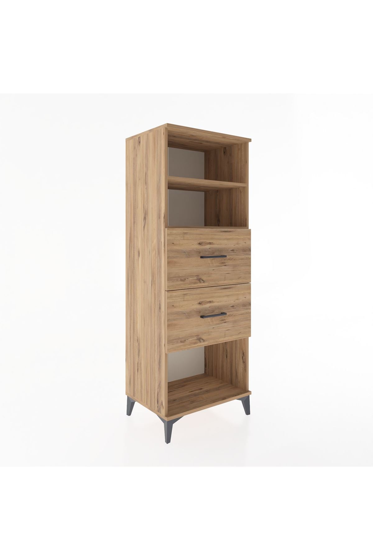 Hyperion Dolap 2 Raflı 2 Çekmeceli 60x44x163 Çam-Çam