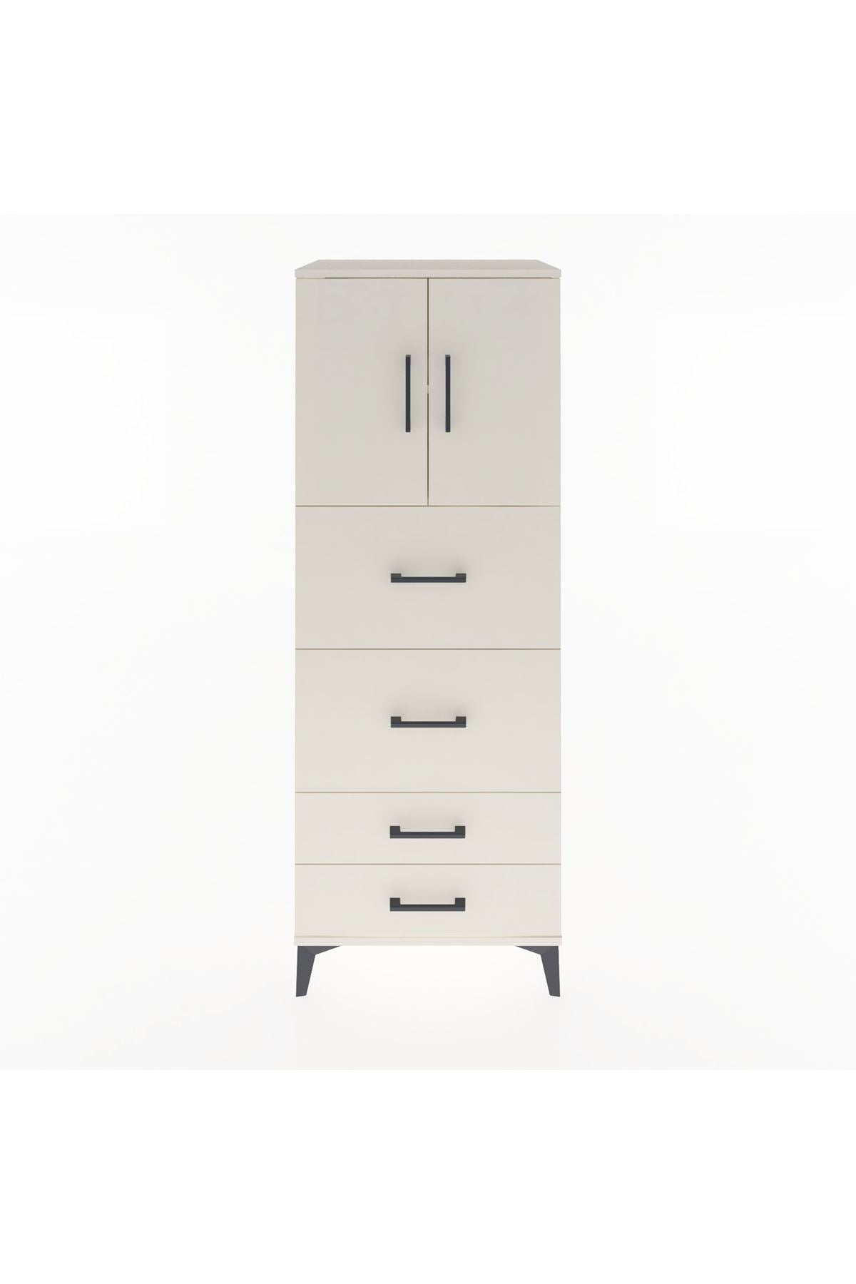 Hyperion Dolap 2 Raflı 4 Çekmeceli 2 Kapaklı 60x44x163 Aytaşı-Aytaşı