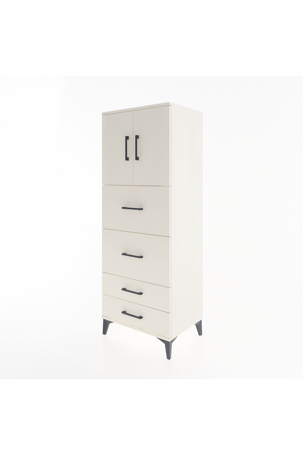 Hyperion Dolap 2 Raflı 4 Çekmeceli 2 Kapaklı 60x44x163 Aytaşı-Aytaşı