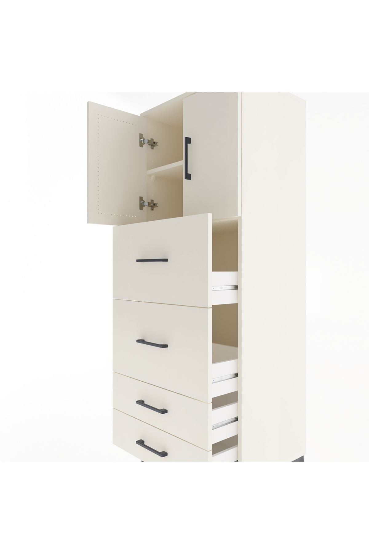 Hyperion Dolap 2 Raflı 4 Çekmeceli 2 Kapaklı 60x44x163 Aytaşı-Aytaşı