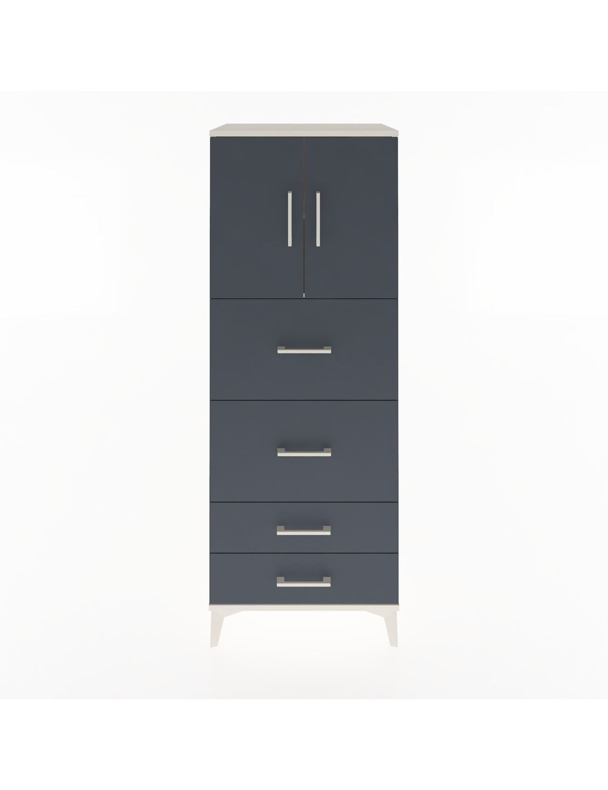 Hyperion Dolap 2 Raflı 4 Çekmeceli 2 Kapaklı 60x44x163 Aytaşı-Antrasit