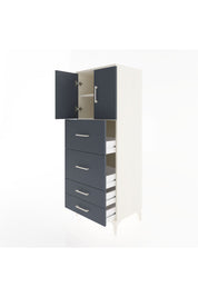 Hyperion Dolap 2 Raflı 4 Çekmeceli 2 Kapaklı 60x44x163 Aytaşı-Antrasit