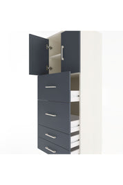 Hyperion Dolap 2 Raflı 4 Çekmeceli 2 Kapaklı 60x44x163 Aytaşı-Antrasit