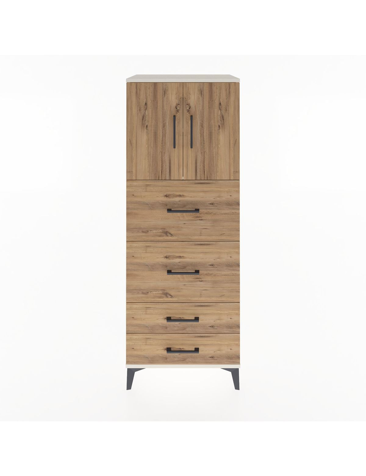 Hyperion Dolap 2 Raflı 4 Çekmeceli 2 Kapaklı 60x44x163 Aytaşı-Çam