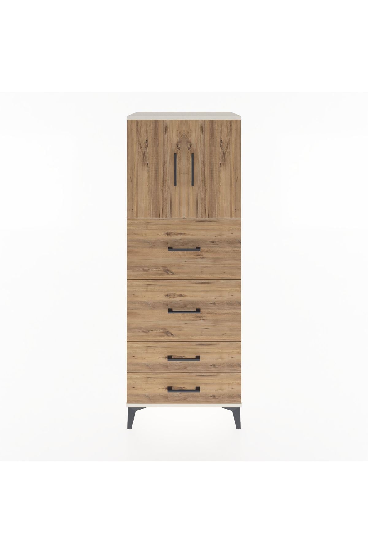 Hyperion Dolap 2 Raflı 4 Çekmeceli 2 Kapaklı 60x44x163 Aytaşı-Çam