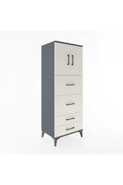 Hyperion Dolap 2 Raflı 4 Çekmeceli 2 Kapaklı 60x44x163 Antrasit-Aytaşı