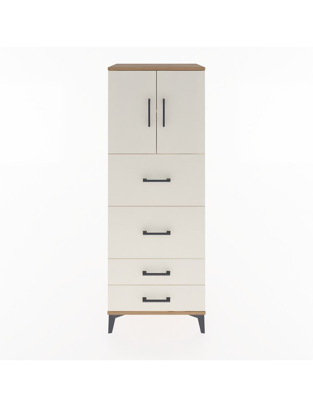 Hyperion Dolap 2 Raflı 4 Çekmeceli 2 Kapaklı 60x44x163 Çam-Aytaşı