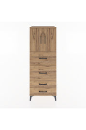 Hyperion Dolap 2 Raflı 4 Çekmeceli 2 Kapaklı 60x44x163 Çam-Çam