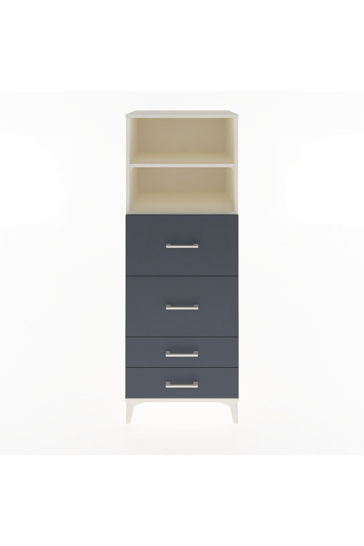 Hyperion Dolap 2 Raflı 4 Çekmeceli 60x44x163 Aytaşı-Antrasit