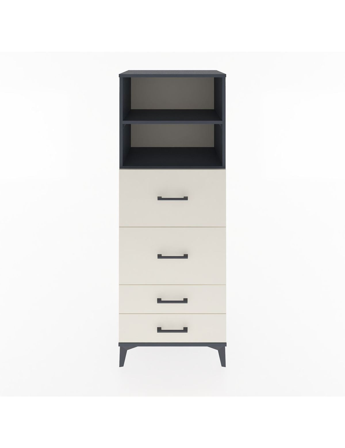 Hyperion Dolap 2 Raflı 4 Çekmeceli 60x44x163 Antrasit-Aytaşı