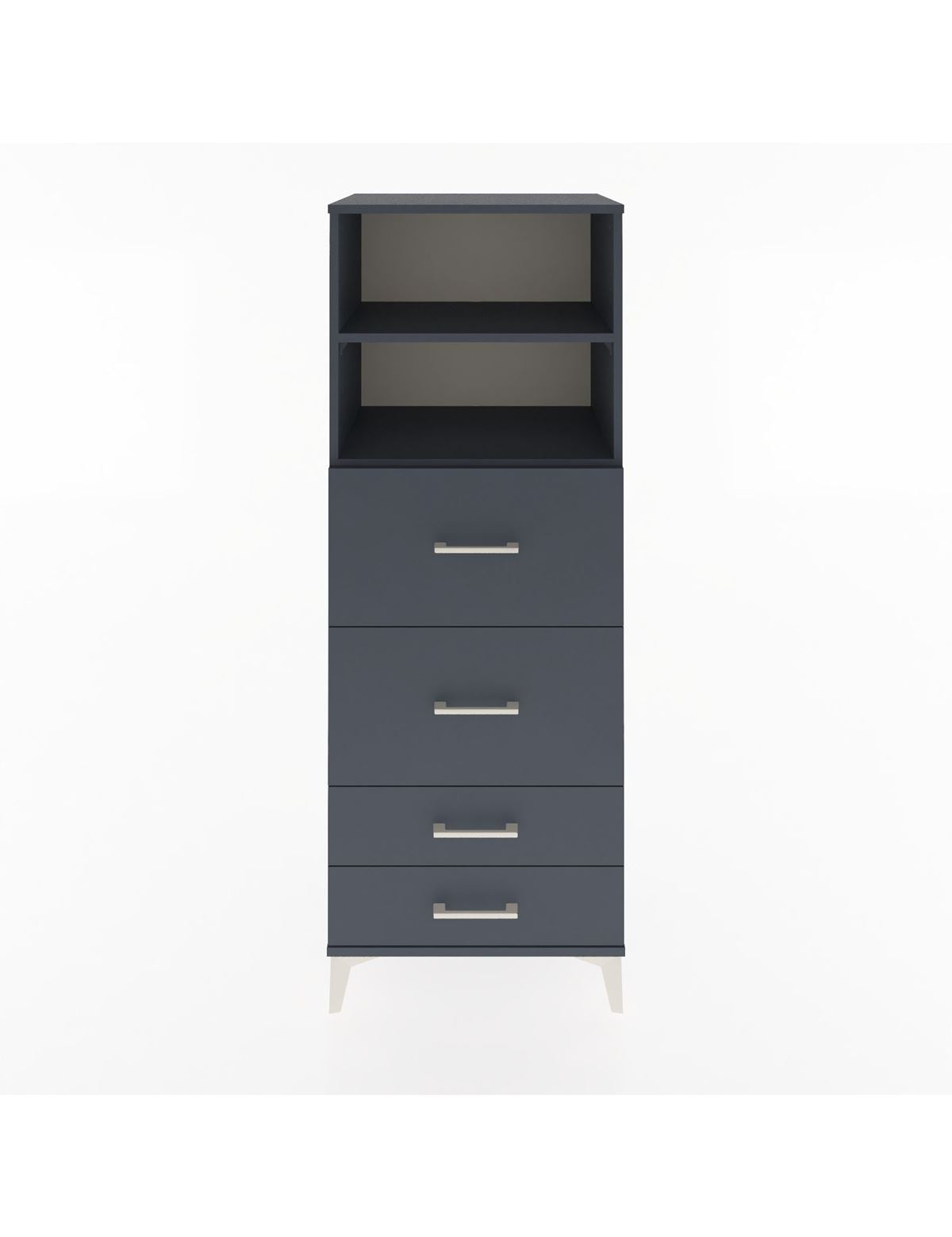 Hyperion Dolap 2 Raflı 4 Çekmeceli 60x44x163 Antrasit-Antrasit