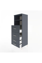 Hyperion Dolap 2 Raflı 4 Çekmeceli 60x44x163 Antrasit-Antrasit