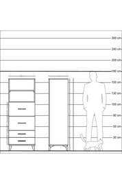 Hyperion Dolap 2 Raflı 4 Çekmeceli 60x44x163 Antrasit-Çam