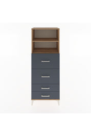 Hyperion Dolap 2 Raflı 4 Çekmeceli 60x44x163 Çam-Antrasit