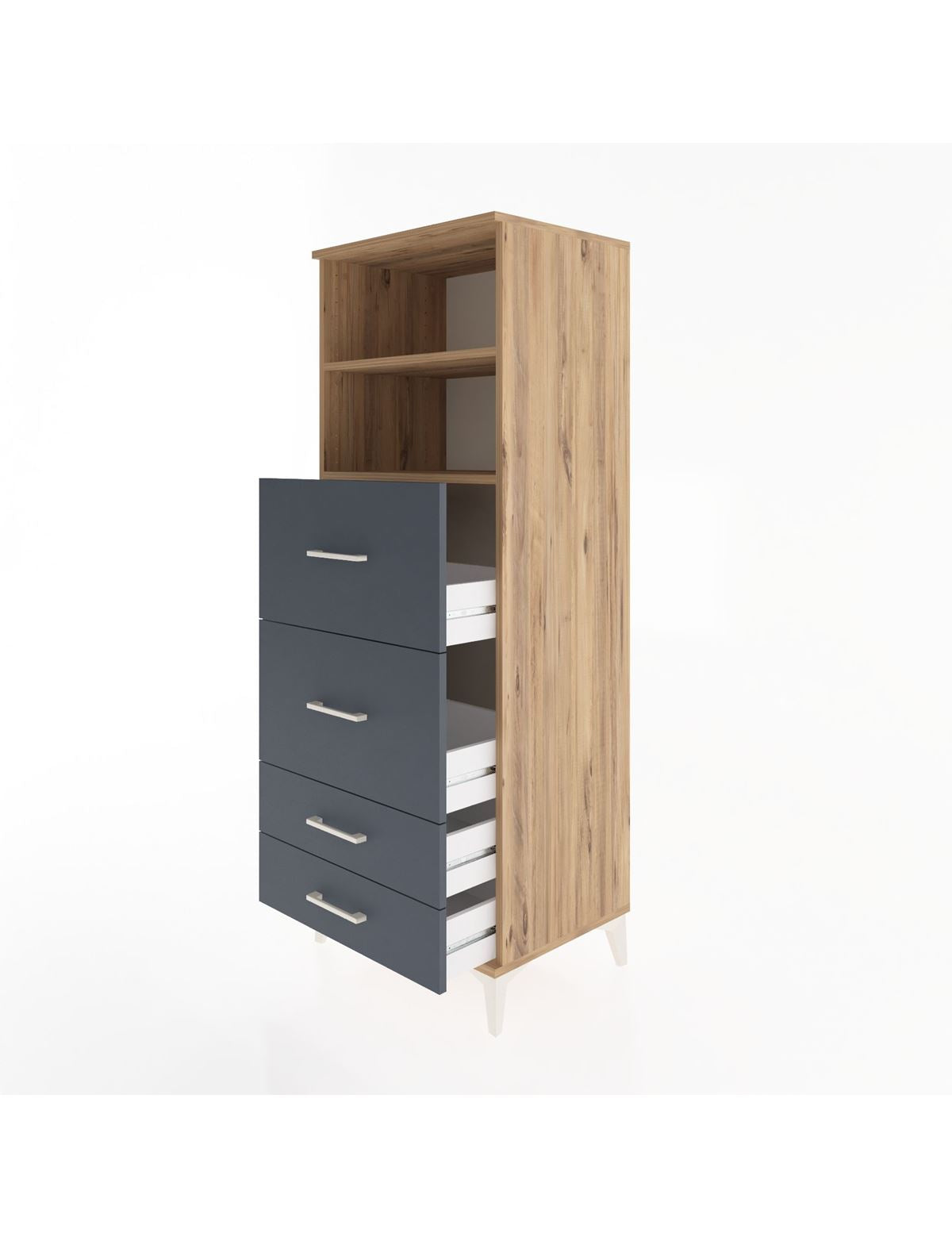 Hyperion Dolap 2 Raflı 4 Çekmeceli 60x44x163 - S53M078V8B