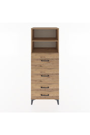 Hyperion Dolap 2 Raflı 4 Çekmeceli 60x44x163 Çam-Çam