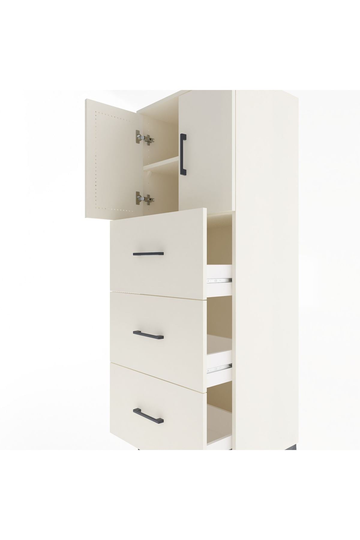 Hyperion Dolap 2 Raflı 3 Çekmeceli 2 Kapaklı 60x44x163 Aytaşı-Aytaşı