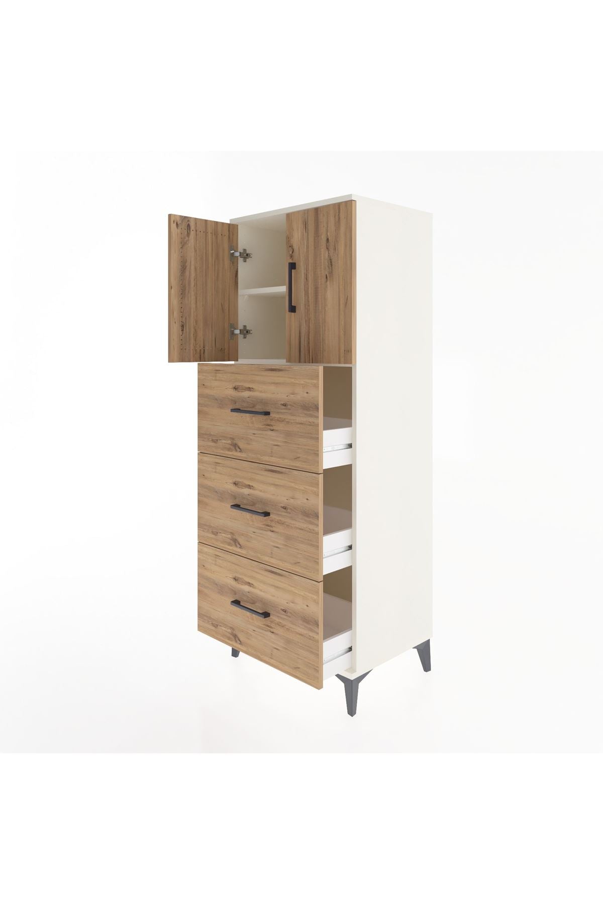 Hyperion Dolap 2 Raflı 3 Çekmeceli 2 Kapaklı 60x44x163 Aytaşı-Çam