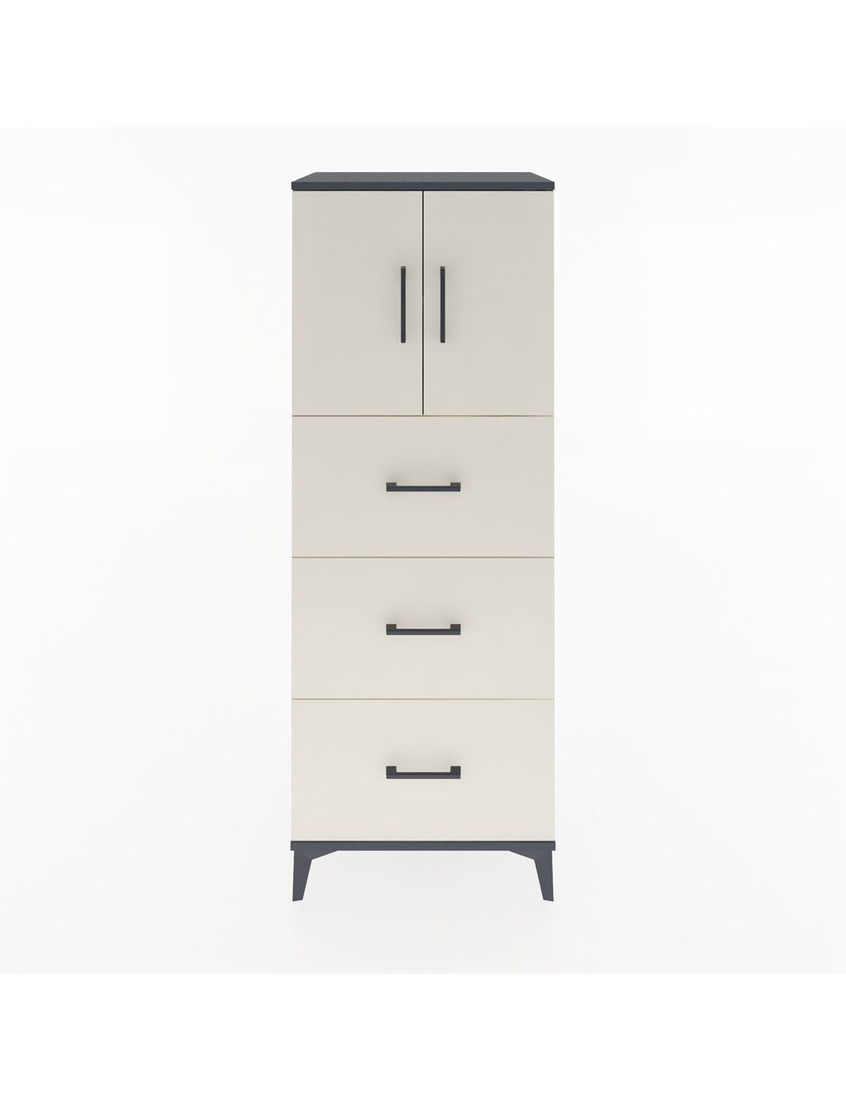 Hyperion Dolap 2 Raflı 3 Çekmeceli 2 Kapaklı 60x44x163 Antrasit-Aytaşı