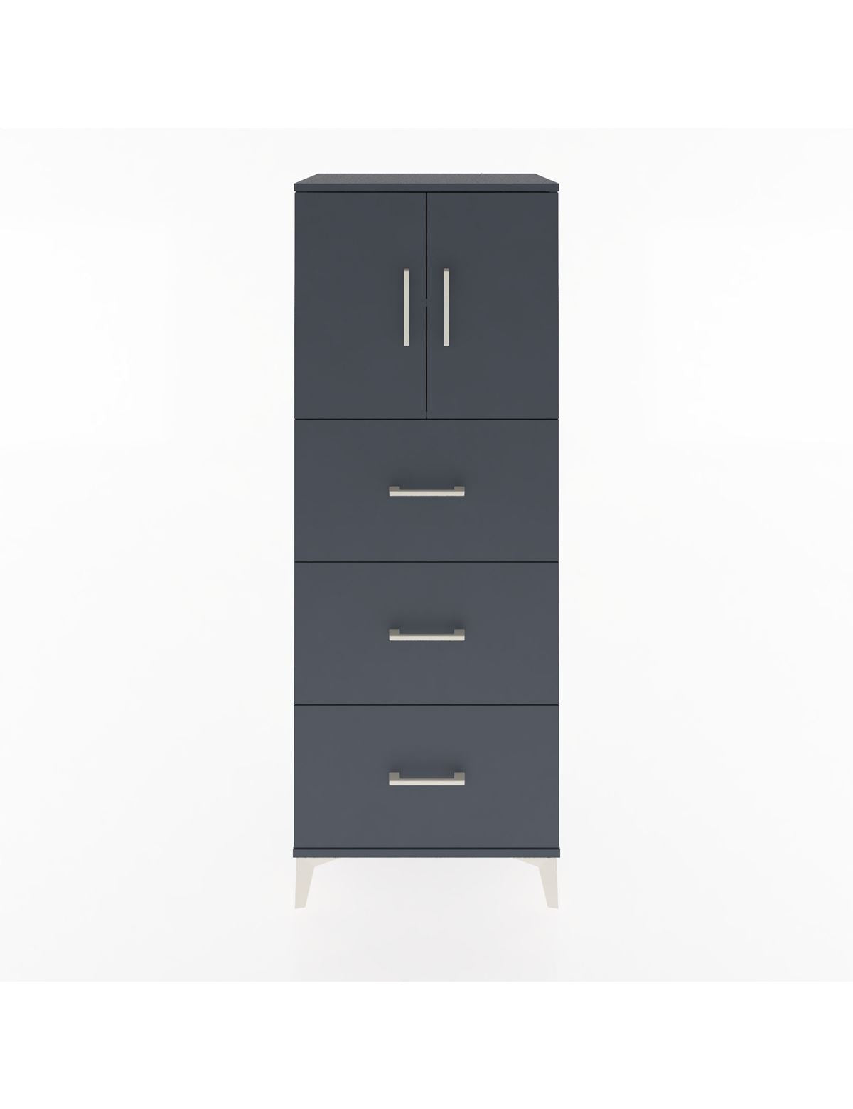 Hyperion Dolap 2 Raflı 3 Çekmeceli 2 Kapaklı 60x44x163 Antrasit-Antrasit