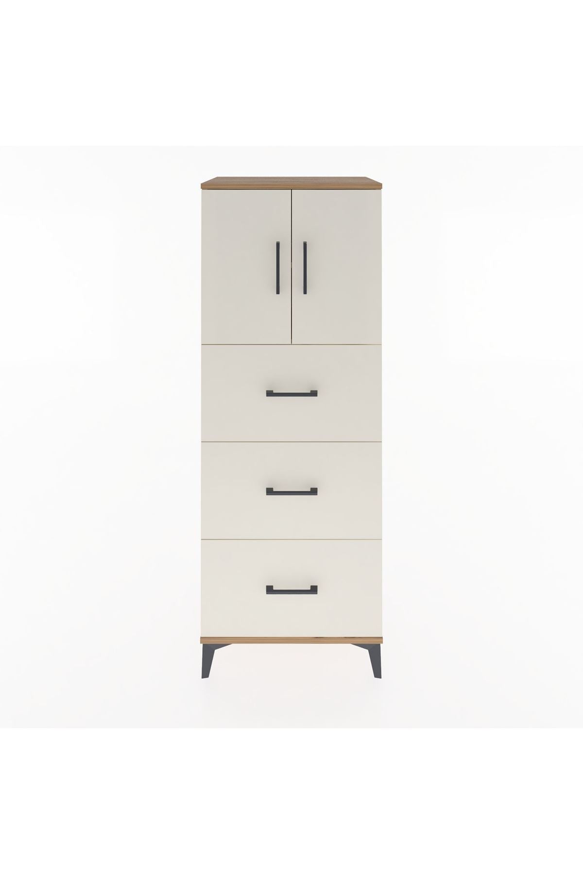 Hyperion Dolap 2 Raflı 3 Çekmeceli 2 Kapaklı 60x44x163 Çam-Aytaşı