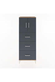 Hyperion Dolap 2 Raflı 3 Çekmeceli 2 Kapaklı 60x44x163 Çam-Antrasit