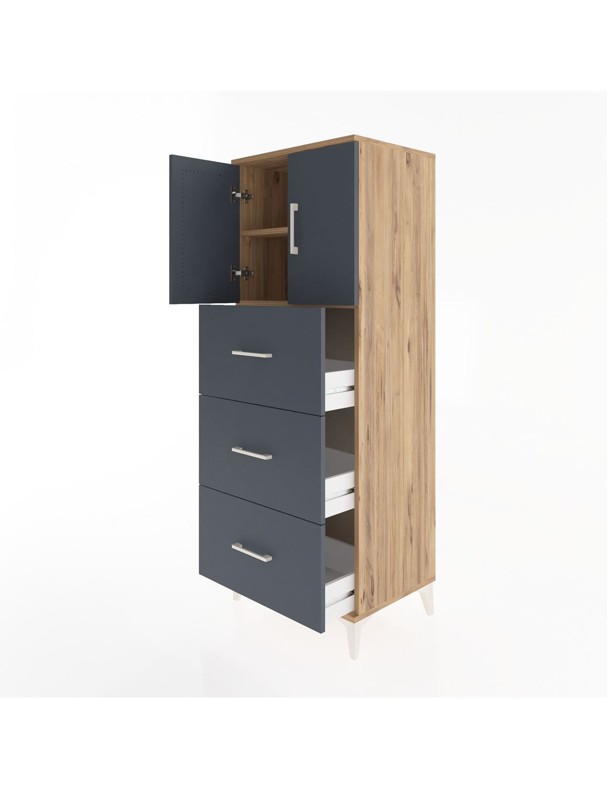 Hyperion Dolap 2 Raflı 3 Çekmeceli 2 Kapaklı 60x44x163 - S53M079V8B