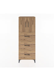 Hyperion Dolap 2 Raflı 3 Çekmeceli 2 Kapaklı 60x44x163 Çam-Çam