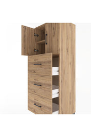 Hyperion Dolap 2 Raflı 3 Çekmeceli 2 Kapaklı 60x44x163 Çam-Çam