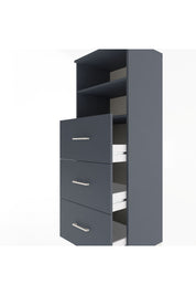 Hyperion Dolap 2 Raflı 3 Çekmeceli 60x44x163 Antrasit-Antrasit