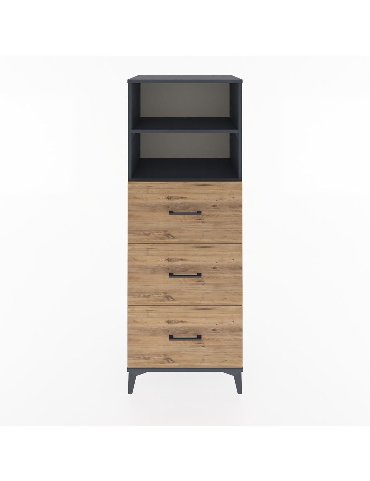 Hyperion Dolap 2 Raflı 3 Çekmeceli 60x44x163 Antrasit-Çam