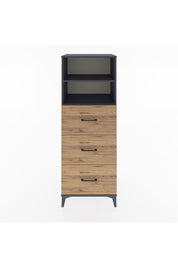 Hyperion Dolap 2 Raflı 3 Çekmeceli 60x44x163 Antrasit-Çam