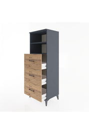 Hyperion Dolap 2 Raflı 3 Çekmeceli 60x44x163 Antrasit-Çam