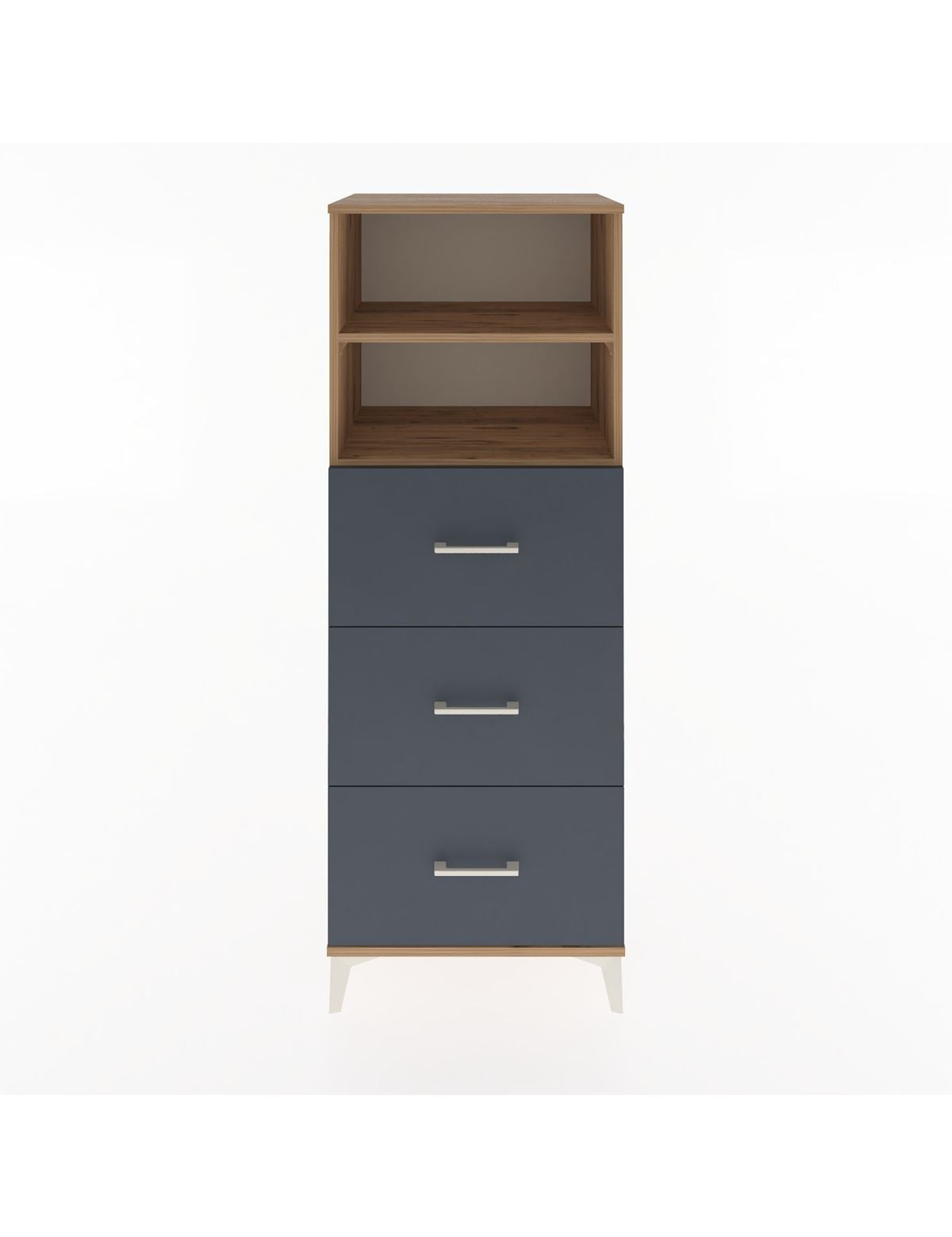 Hyperion Dolap 2 Raflı 3 Çekmeceli 60x44x163 Çam-Antrasit