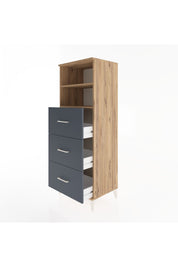 Hyperion Dolap 2 Raflı 3 Çekmeceli 60x44x163 Çam-Antrasit