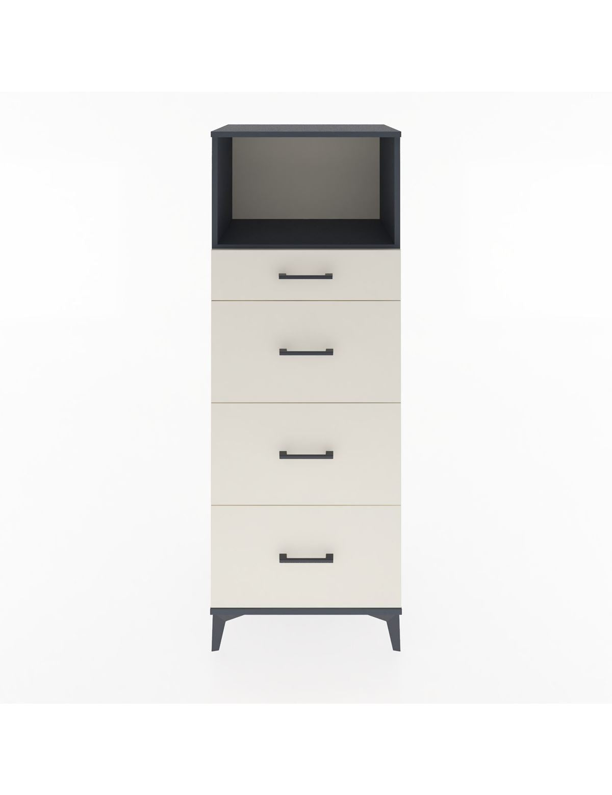 Hyperion Dolap Tek Raflı 4 Çekmeceli 60x44x163 Antrasit-Aytaşı