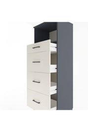Hyperion Dolap Tek Raflı 4 Çekmeceli 60x44x163 Antrasit-Aytaşı