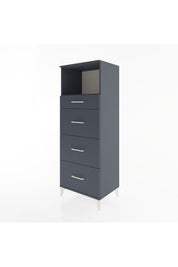 Hyperion Dolap Tek Raflı 4 Çekmeceli 60x44x163 Antrasit-Antrasit