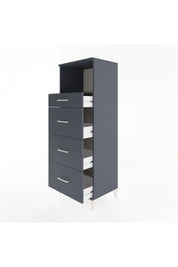 Hyperion Dolap Tek Raflı 4 Çekmeceli 60x44x163 Antrasit-Antrasit