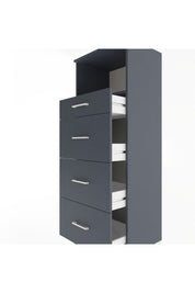 Hyperion Dolap Tek Raflı 4 Çekmeceli 60x44x163 Antrasit-Antrasit