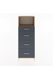 Hyperion Dolap Tek Raflı 4 Çekmeceli 60x44x163 Çam-Antrasit