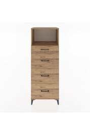Hyperion Dolap Tek Raflı 4 Çekmeceli 60x44x163 Çam-Çam