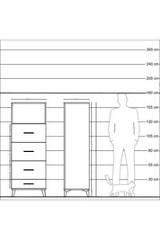 Hyperion Dolap Tek Raflı 4 Çekmeceli 60x44x163 Aytaşı-Aytaşı