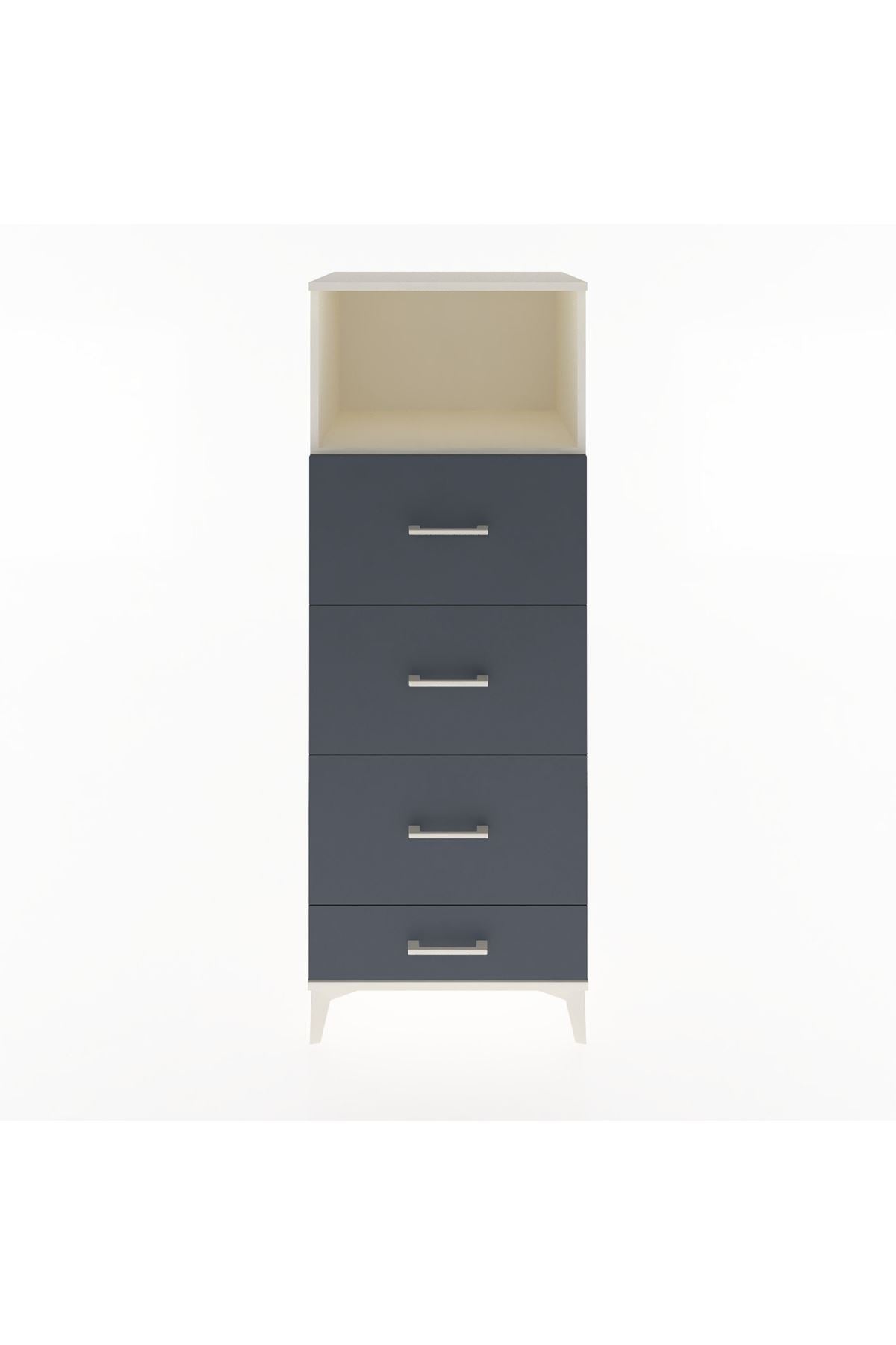 Hyperion Dolap Tek Raflı 4 Çekmeceli 60x44x163 Aytaşı-Antrasit