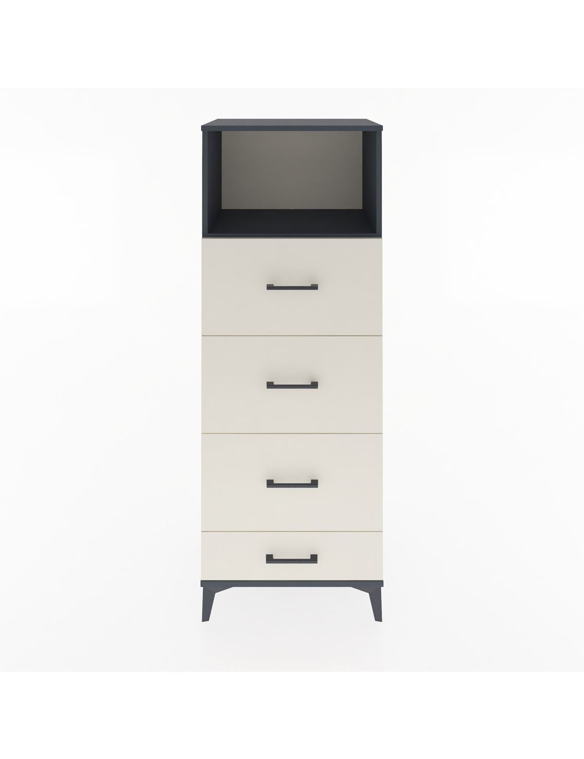 Hyperion Dolap Tek Raflı 4 Çekmeceli 60x44x163 Antrasit-Aytaşı