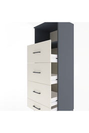 Hyperion Dolap Tek Raflı 4 Çekmeceli 60x44x163 Antrasit-Aytaşı