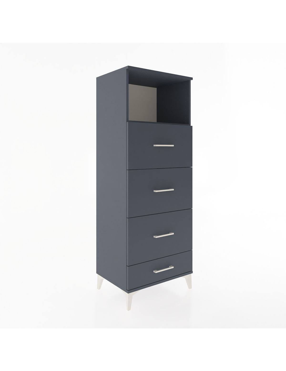 Hyperion Dolap Tek Raflı 4 Çekmeceli 60x44x163 Antrasit-Antrasit