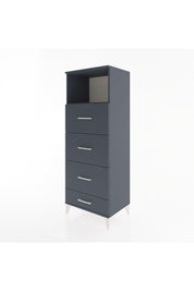 Hyperion Dolap Tek Raflı 4 Çekmeceli 60x44x163 Antrasit-Antrasit
