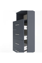 Hyperion Dolap Tek Raflı 4 Çekmeceli 60x44x163 Antrasit-Antrasit