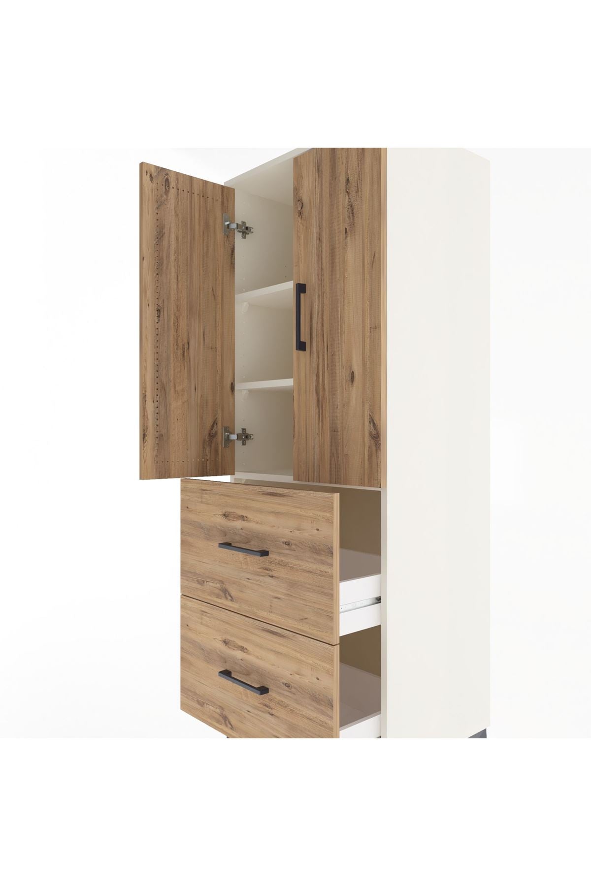 Hyperion Dolap 3 Raflı 2 Çekmeceli 2 Kapaklı 60x44x163 Aytaşı-Çam